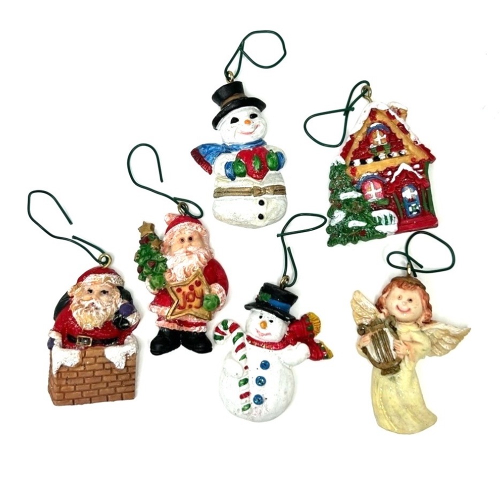 Vintage Resin Christmas Ornaments Lot